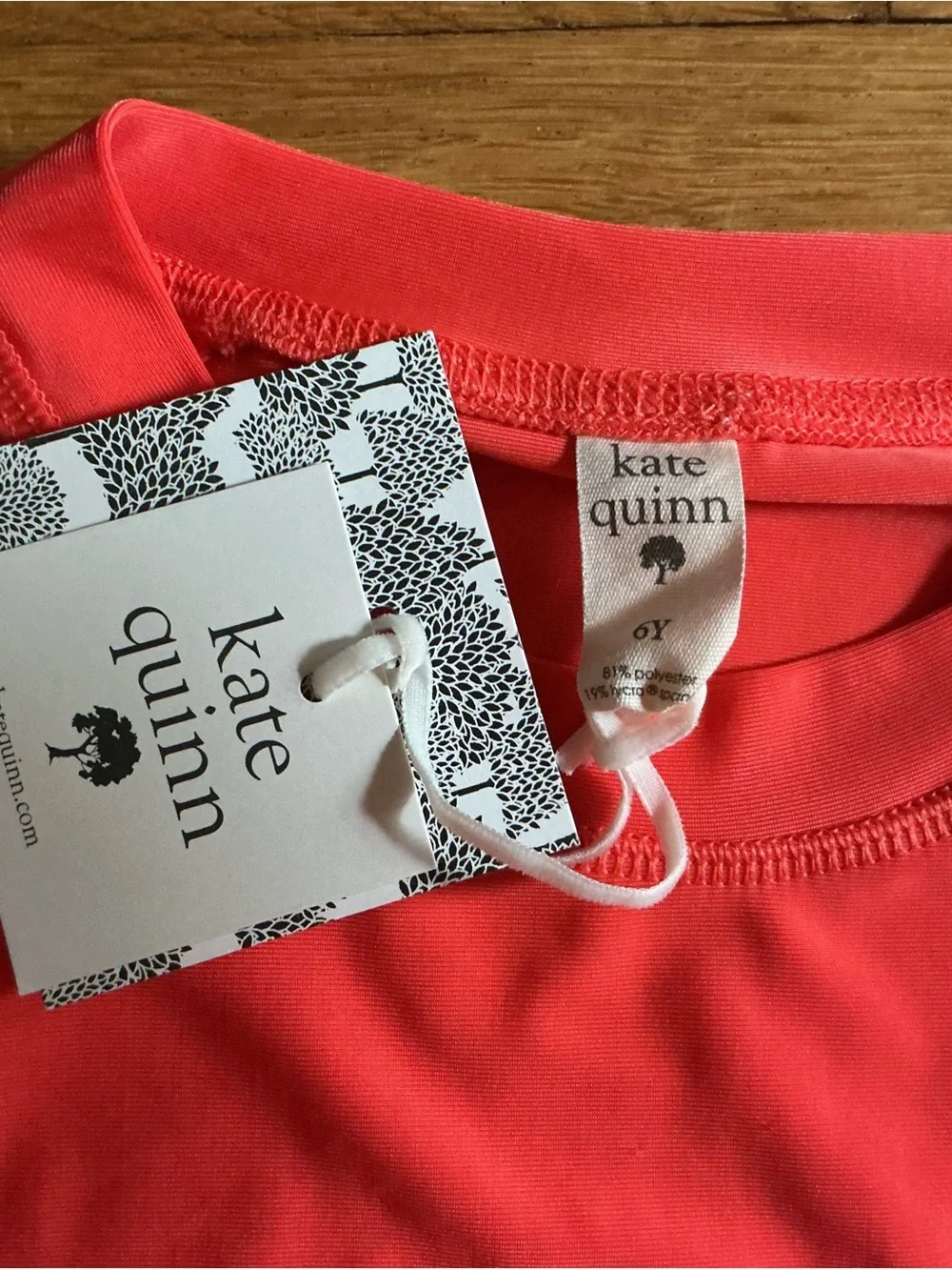 kate quinn Coral Short Sleeve Rash Guard Top